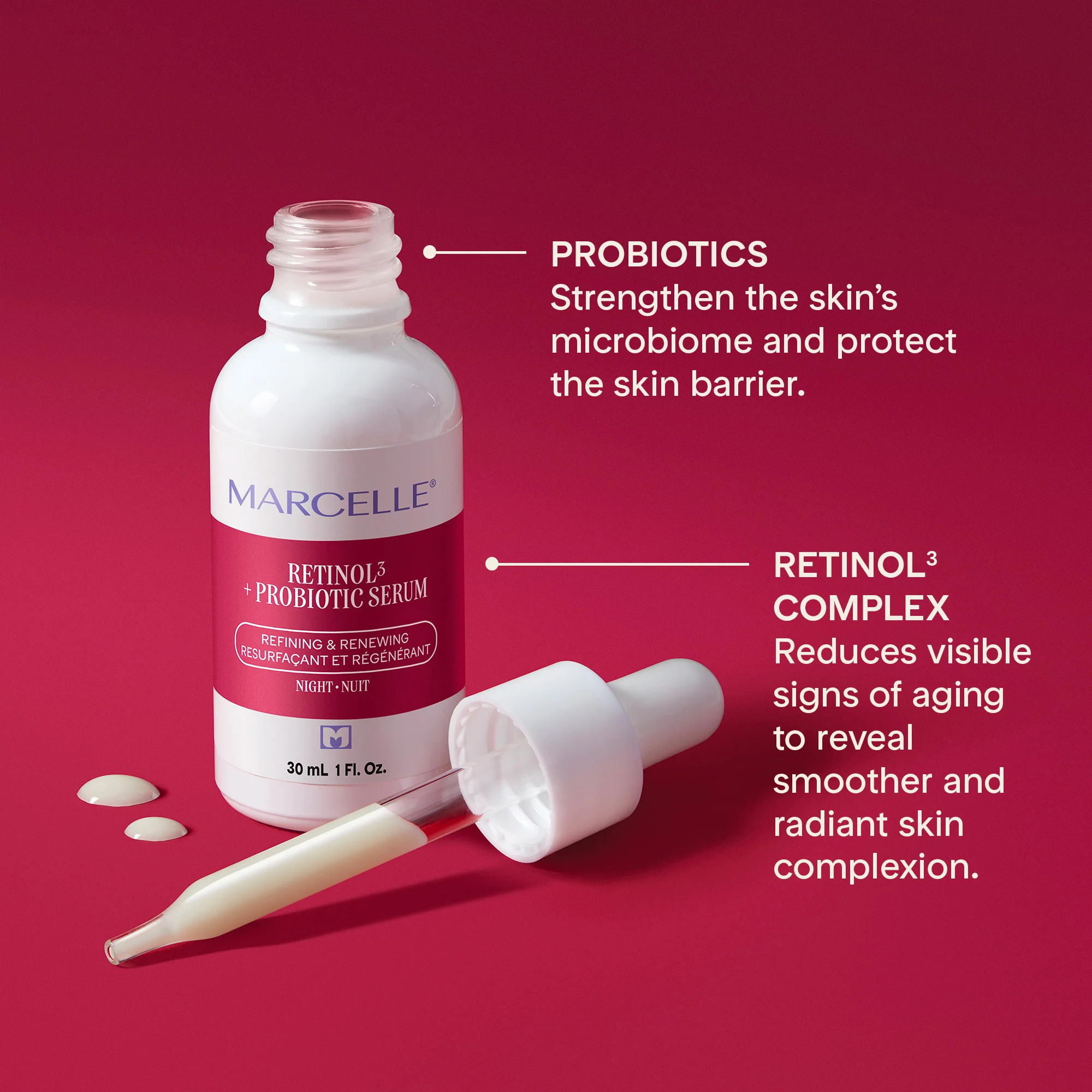 Sérum de nuit retinol³ + probiotique 30 ML - Image 4